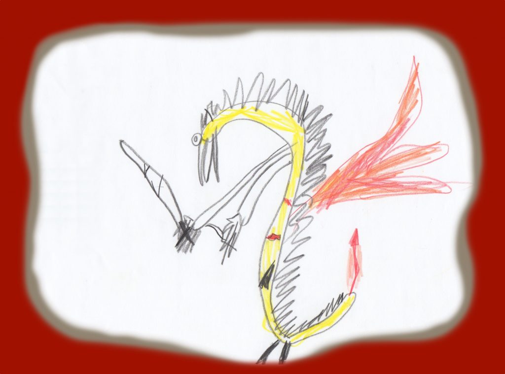 Un dragon dessiné par Eliott