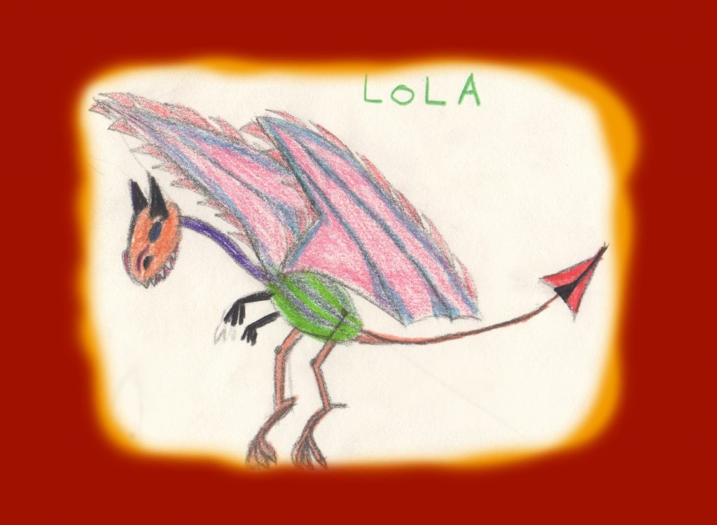 Un dragon dessiné par Lola