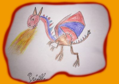 Un dragon dessiné par Priscilla