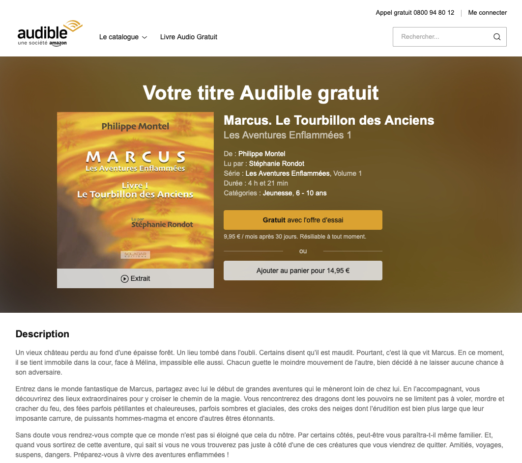 Marcus-Livre 1-Catalogue Audible